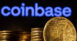 A representation of the cryptocurrency is seen in front of Coinbase logo in this illustration taken, March 4, 2022. REUTERS/Dado Ruvic/Illustration